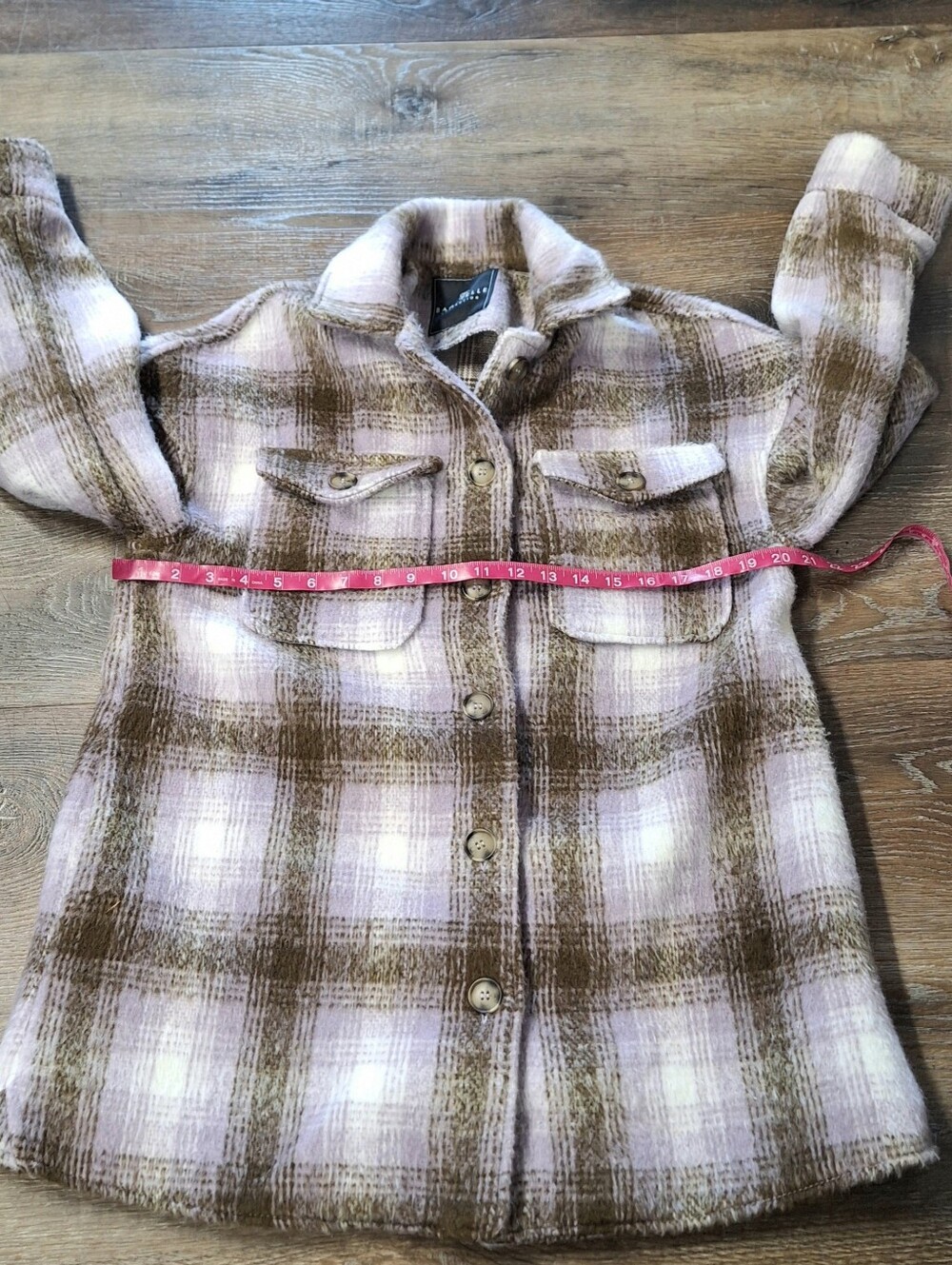 Bagatelle "Avebury Les Filles" Plaid Fleece Shacket Jacket, Small, Style#69662 - Picture 15 of 16